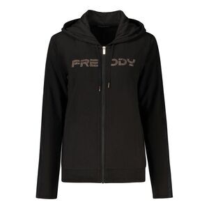 Freddy Hoodie ZipUp Logo Detail Women Black Sweaters
